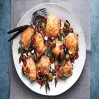 Roasted Chicken Thighs with Tomatoes, Olives, and Feta image