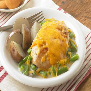 Cheesy Chicken, Mushroom & Green Bean Skillet_image
