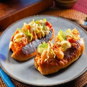 Butter-Poached Lobster Rolls with Celery Fennel Slaw image