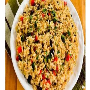 Slow Cooker Greek Rice With Red Bell Pepper, Feta, and Kalamata_image