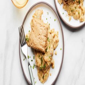 Vegan Biscuits With White Bean and Tempeh Gravy image