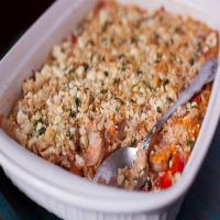 Greek Rice and Shrimp Bake With Feta Crumb Topping image