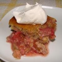 Strawberry Orange Rhubarb Cake image