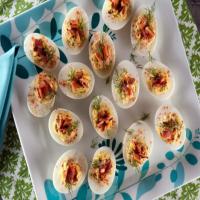 Deviled Eggs With Candied Bacon image
