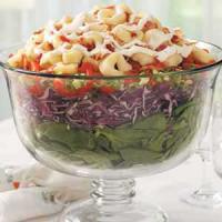 Layered Tortellini-Spinach Salad_image