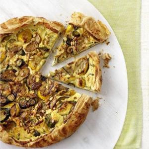 Rustic courgette, pine nut & ricotta tart_image