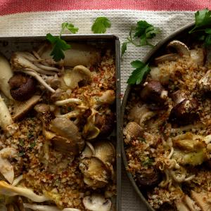 Roasted Mushrooms with Spicy Breadcrumbs image