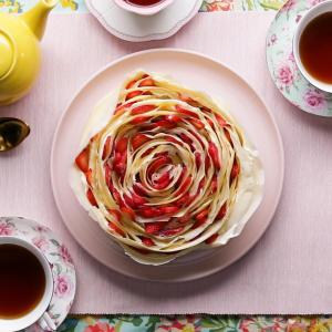 Strawberry Rose Crepe Cake Recipe by Tasty_image