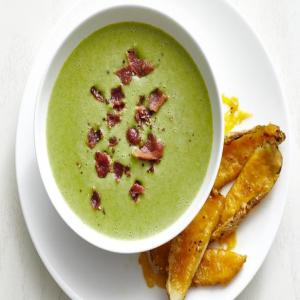 Broccoli Soup with Cheddar Potato Skins_image
