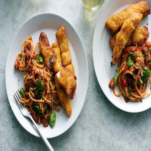 Fried Catfish and Spaghetti image