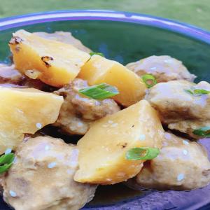 Asian-Inspired Pork Meatballs with Pineapple in the Slow Cooker image