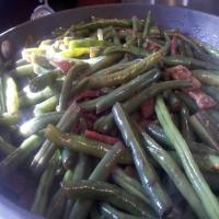 Green Beans with Warm Bacon Dressing image