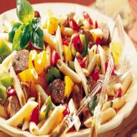 Grilled Italian Sausages with Pasta and Vegetables_image