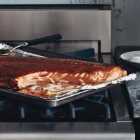 Slow-Roasted Red-Wine-Lacquered Salmon Fillet image