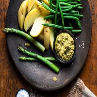 Asparagus, Green Beans and Potatoes With Green Mole Sauce_image