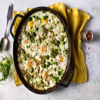 Herby Polenta With Corn, Eggs and Feta image