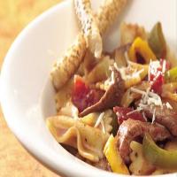 Bow-Tie Pasta with Beef and Tomatoes image