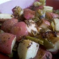Roasted Baby Potatoes with Vegetables, Lemon, and Herbs_image