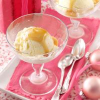 Eggnog Ice Cream with Hot Buttered Rum Sauce image