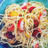 Linguine With Butter-Poached Lobster, Tomatoes & Chives Recipe - (4.2/5)_image