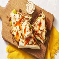 Steak & Green Pepper Quesadillas with Hot Sauce & Smoky Red Pepper Crema_image