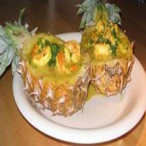 Caribbean Curried Prawns in Pineapple image