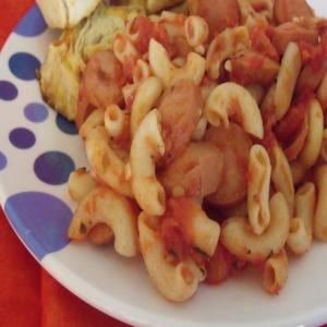 Noodles, Tomatoes and Hot Dogs image