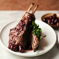 Rack of Lamb With a Merlot Glaze and Cherry Reduction Sauce_image