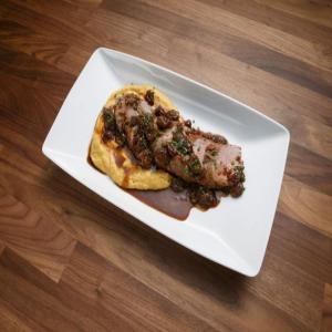 Pork Tenderloin with Roasted Grapes and Mashed Sweet Potatoes image