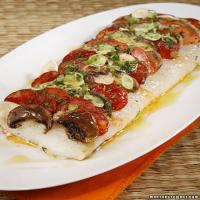 Pizza of Roasted Cod Spiked with Chorizo, Tomatoes, and Mushrooms_image