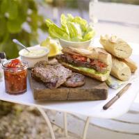 Sirloin steak sandwiches with smoky relish image