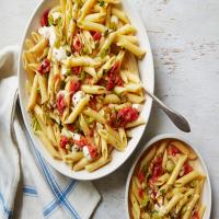 Pasta with Grilled Tomato and Scallion Sauce image