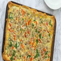 Sausage and Bell Pepper Slab Quiche_image