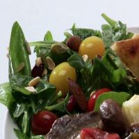 Wilted Arugula-Spinach Salad with Apple Dressing image