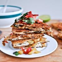 Caramelized Pineapple and Chicken Quesadillas with Spicy Strawberry Salsa Recipe - (4.5/5)_image