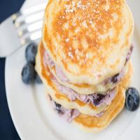 Pancakes with Blueberry Cream Cheese Spread_image