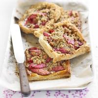 Rhubarb puffs with oaty streusel topping image