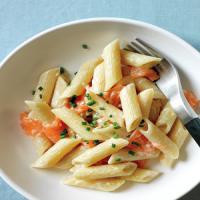 Penne with Cream, Smoked Salmon, and Chives image