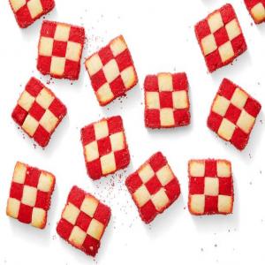 Red and White Checkerboard Cookies image