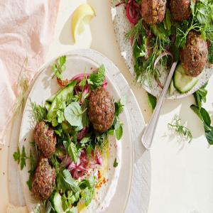Lamb Meatballs with Cucumbers and Herbs image