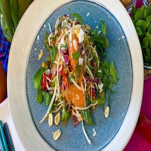 Grapefruit Salad With Thai Curried Coconut Dressing As Made By Arnold Myint Recipe by Tasty image