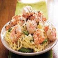 Dilled Shrimp and Sugar Peas with Linguine image