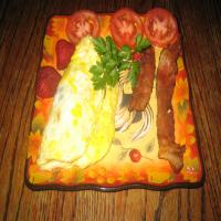 Fresh Spinach Tomato and Bacon Omelet image