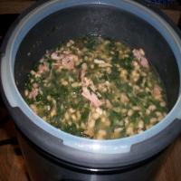 Pressure Cooker Ham and Beans With Spinach_image