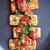 Grilled Halloumi With Strawberries And Herbs_image
