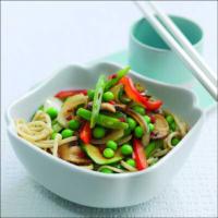 Stir Fry Peas and Vegetables with Noodles_image