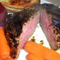 Coffee and Pepper Crusted New York Steaks image