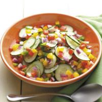 Cucumber Salad with Peppers and Onion image