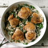 Chicken Thighs with Shallots & Spinach image