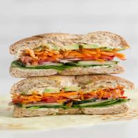 Loaded Vegetarian Bagel Sandwiches with Cream Cheese image